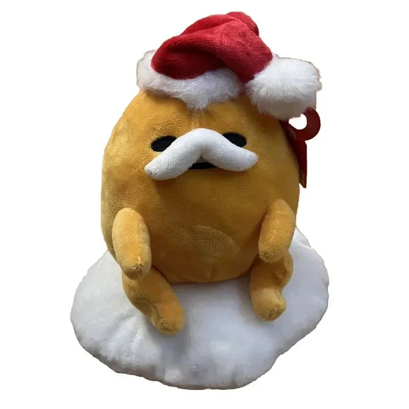 NEW SANRIO Hello Kitty &Friends GUDETAMA in Santa Claus Hat 8" Christmas Plush - Picture 1 of 5